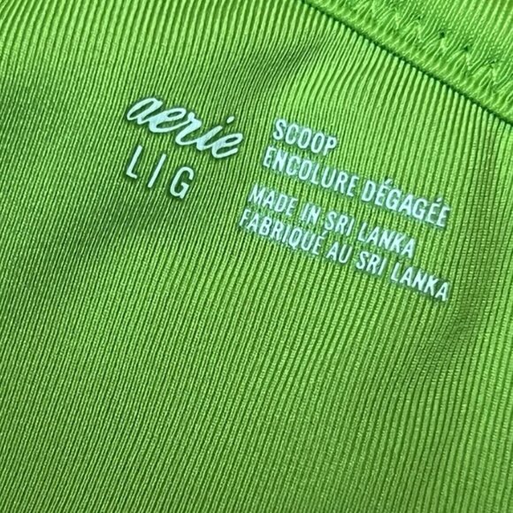 Swim Top Womens Large Green Floral Lace Halter Bathing Suit Bikini - Picture 3 of 5